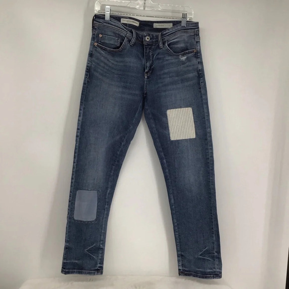 Pilcro By Anthropologie Women’s Slim Boyfriend Patchwork Jeans Size 26 - Picture 2 of 8